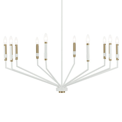 10 Light Candle 20.5" Chandelier, Large, White