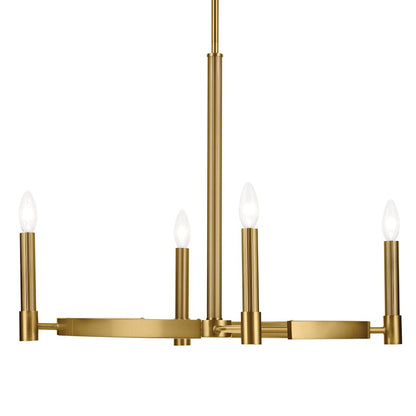 4 Light 20.25" Chandelier Small Chandelier, Brass