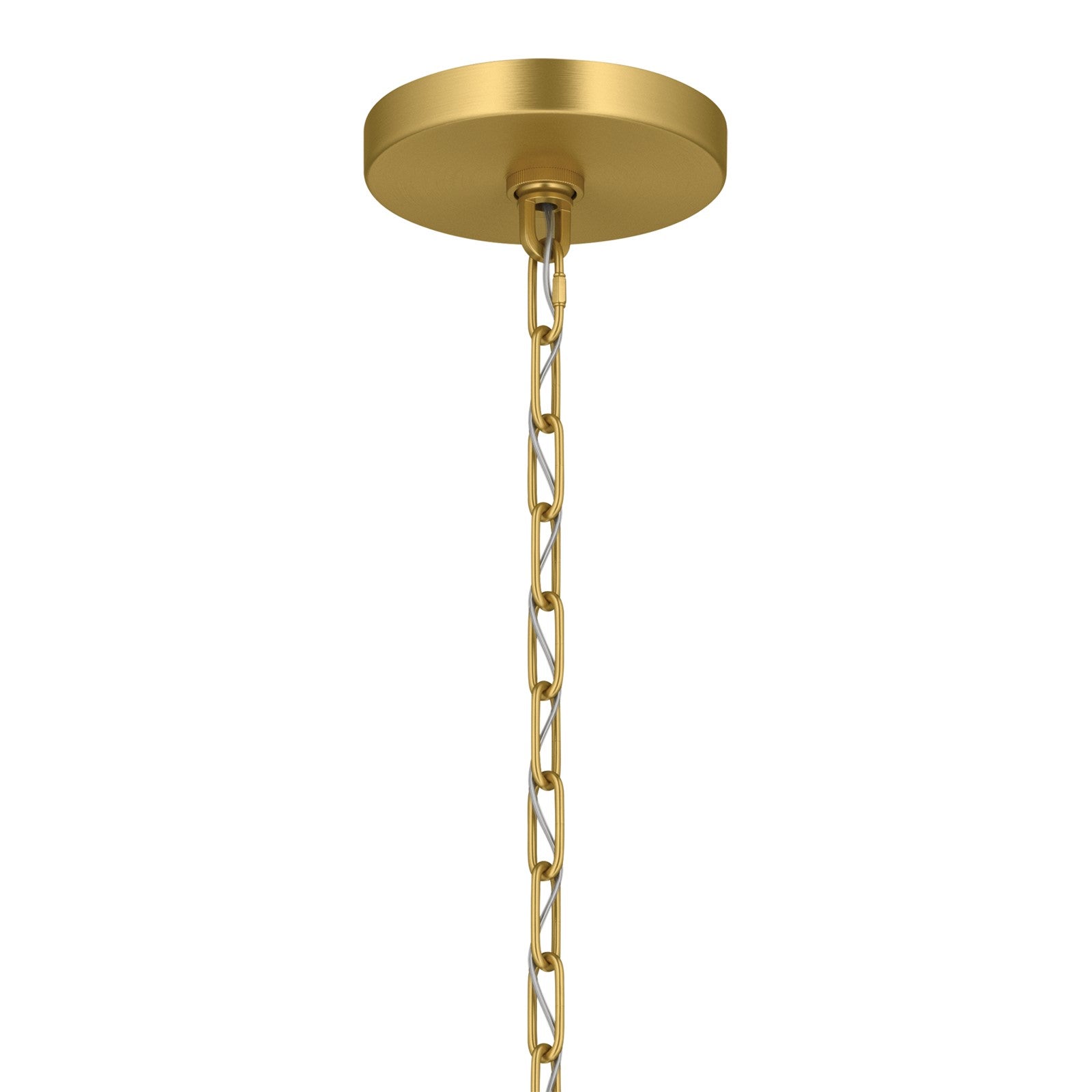 Kichler Stamos 18in 3-Light Chandelier | Modern Brushed Gold Steel and Clear Satin Etched Glass | Dining Room & Living Room | 15.5 in H | Model 52435BG