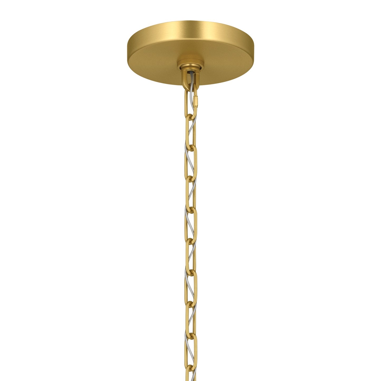 Kichler Stamos 18in 3-Light Chandelier | Modern Brushed Gold Steel and Clear Glass | Dining Room & Living Room | 15.5 in H | Model 52435BGCLR