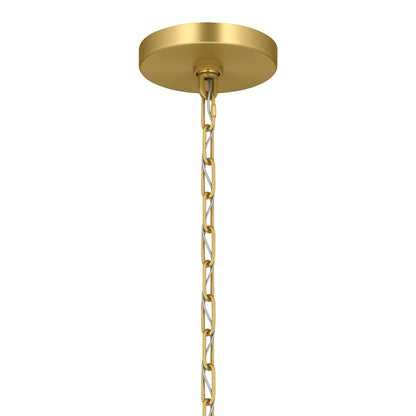 Kichler Stamos 18in 3-Light Chandelier | Modern Brushed Gold Steel and Clear Glass | Dining Room & Living Room | 15.5 in H | Model 52435BGCLR