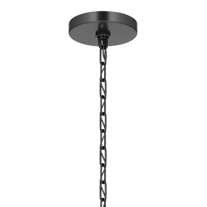 Kichler Stamos 18in 3-Light Chandelier | Modern Black Steel and Clear Glass | Dining Room & Living Room | 15.5 in H | Model 52435BKCLR