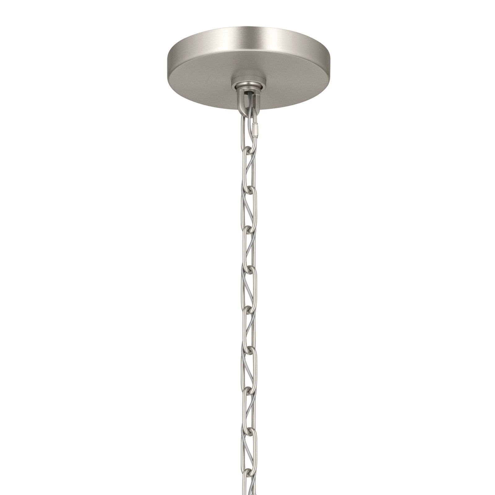 Kichler Stamos 18in 3-Light Chandelier | Modern Brushed Nickel Steel and Clear Glass | Dining Room & Living Room | 15.5 in H | Model 52435NICLR