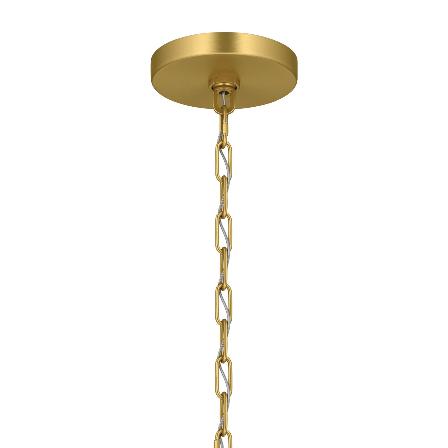 Kichler Stamos 24in 5-Light Chandelier | Modern/Contemporary Brushed Gold Steel and Clear Satin Etched Glass | Dining Room & Living Room | Model 52436BG