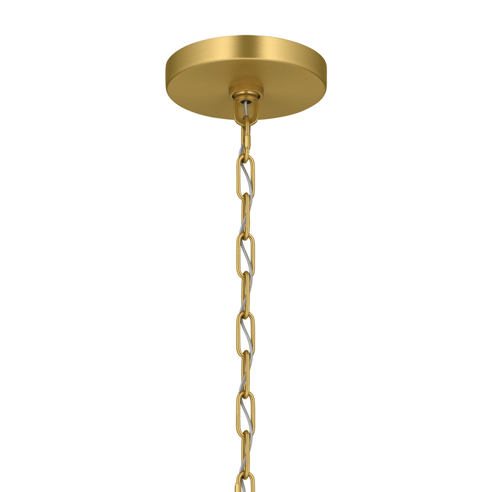Kichler Stamos 24in 5-Light Chandelier | Modern/Contemporary Brushed Gold Steel and Clear Satin Etched Glass | Dining Room & Living Room | Model 52436BG
