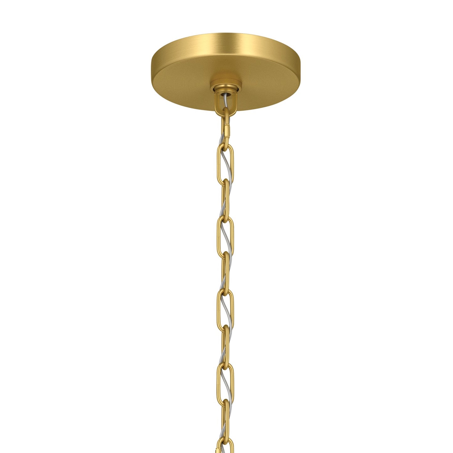Kichler Stamos 24in 5-Light Chandelier | Modern/Contemporary Brushed Gold Steel and Clear Glass | Dining Room & Living Room | 24 x 24 x 15.5 in | Model 52436BGCLR