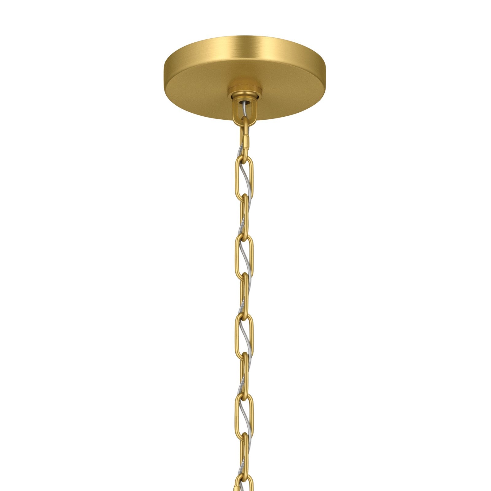 Kichler Stamos 24in 5-Light Chandelier | Modern/Contemporary Brushed Gold Steel and Clear Glass | Dining Room & Living Room | 24 x 24 x 15.5 in | Model 52436BGCLR