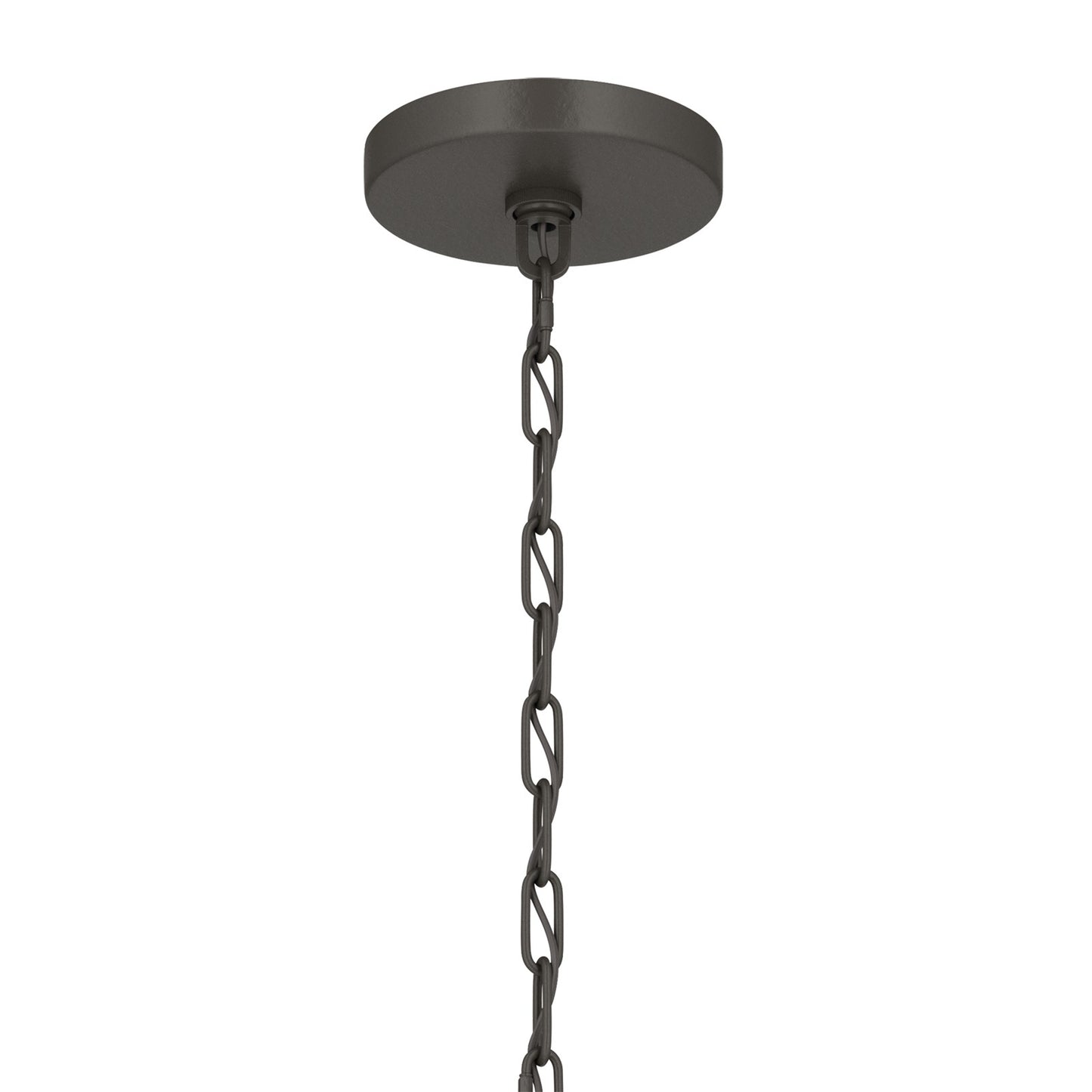 Kichler Stamos 24in 5-Light Chandelier | Modern Olde Bronze Steel and Clear Satin Etched Glass | Kitchen Island & Dining Room | 24 x 24 x 15.5 in | Model 52436OZCLR