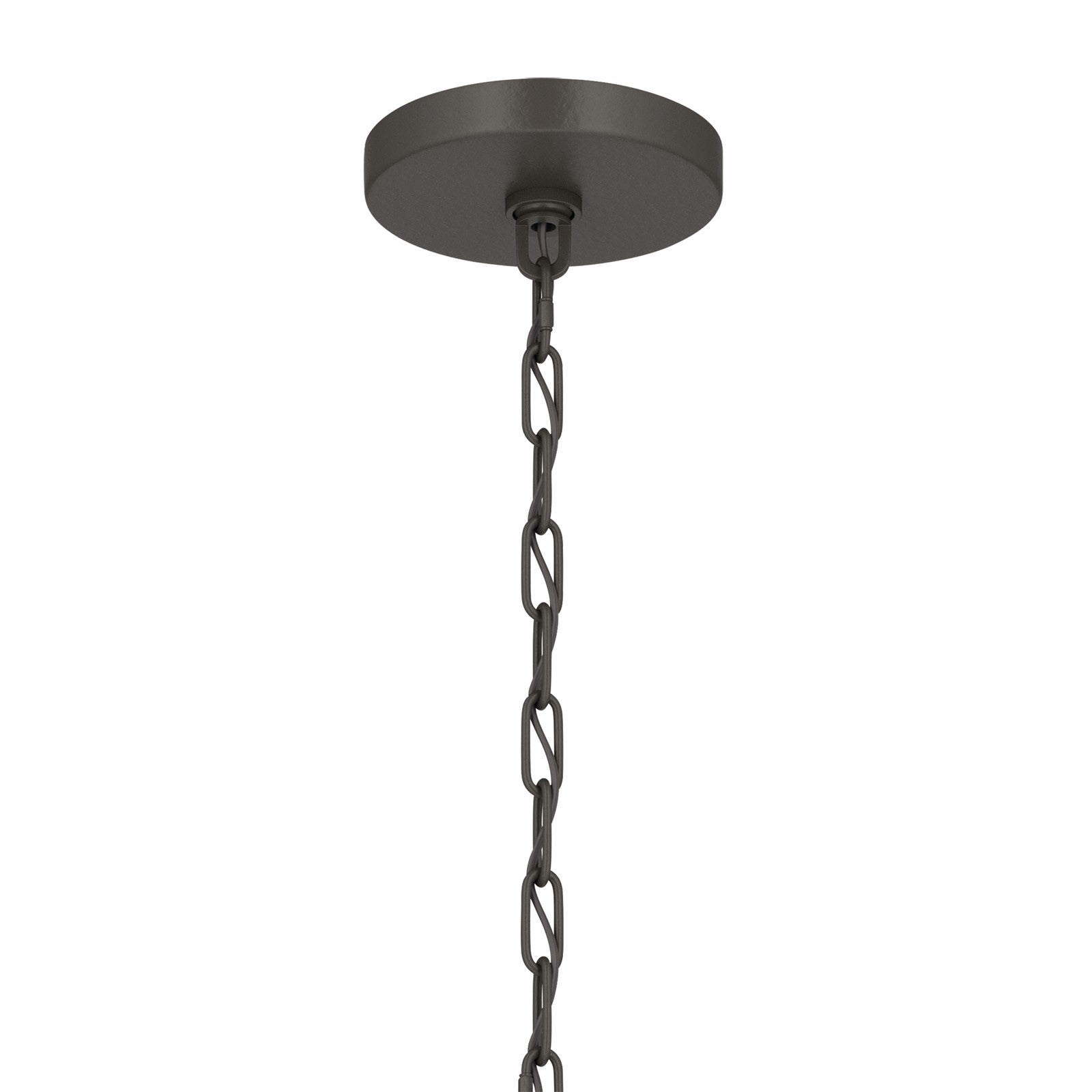 Kichler Stamos 24in 5-Light Chandelier | Modern Olde Bronze Steel and Clear Satin Etched Glass | Kitchen Island & Dining Room | 24 x 24 x 15.5 in | Model 52436OZCLR