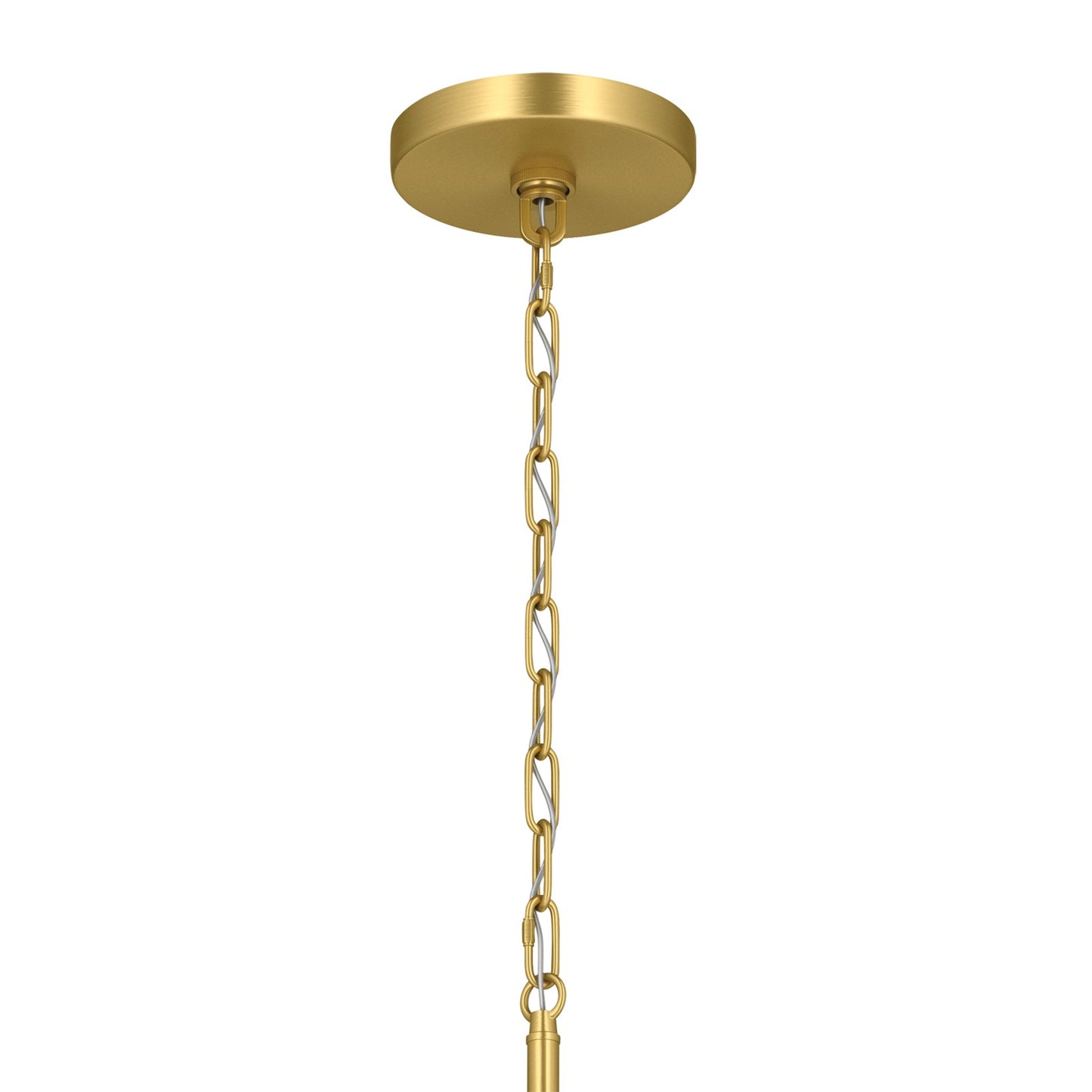 Kichler Stamos 24in 9-Light Chandelier | Modern Brushed Gold Steel and Clear Glass | Dining Room & Living Room | 27in H | Model 52438BGCLR