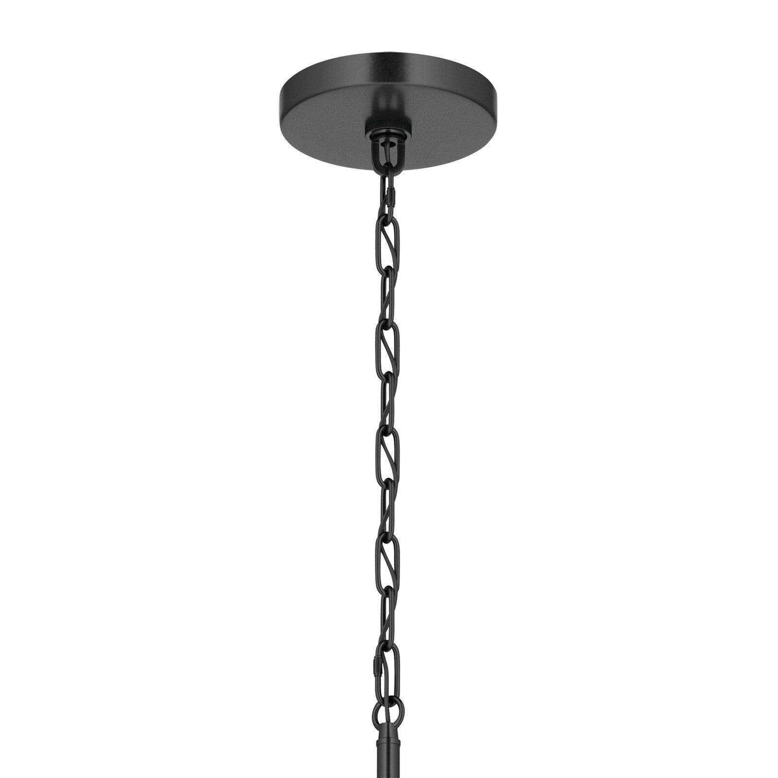 Kichler Stamos 24in 9-Light Chandelier | Modern Black Steel and Satin Etched Glass | Dining Room & Living Room | 27in H | Model 52438BK