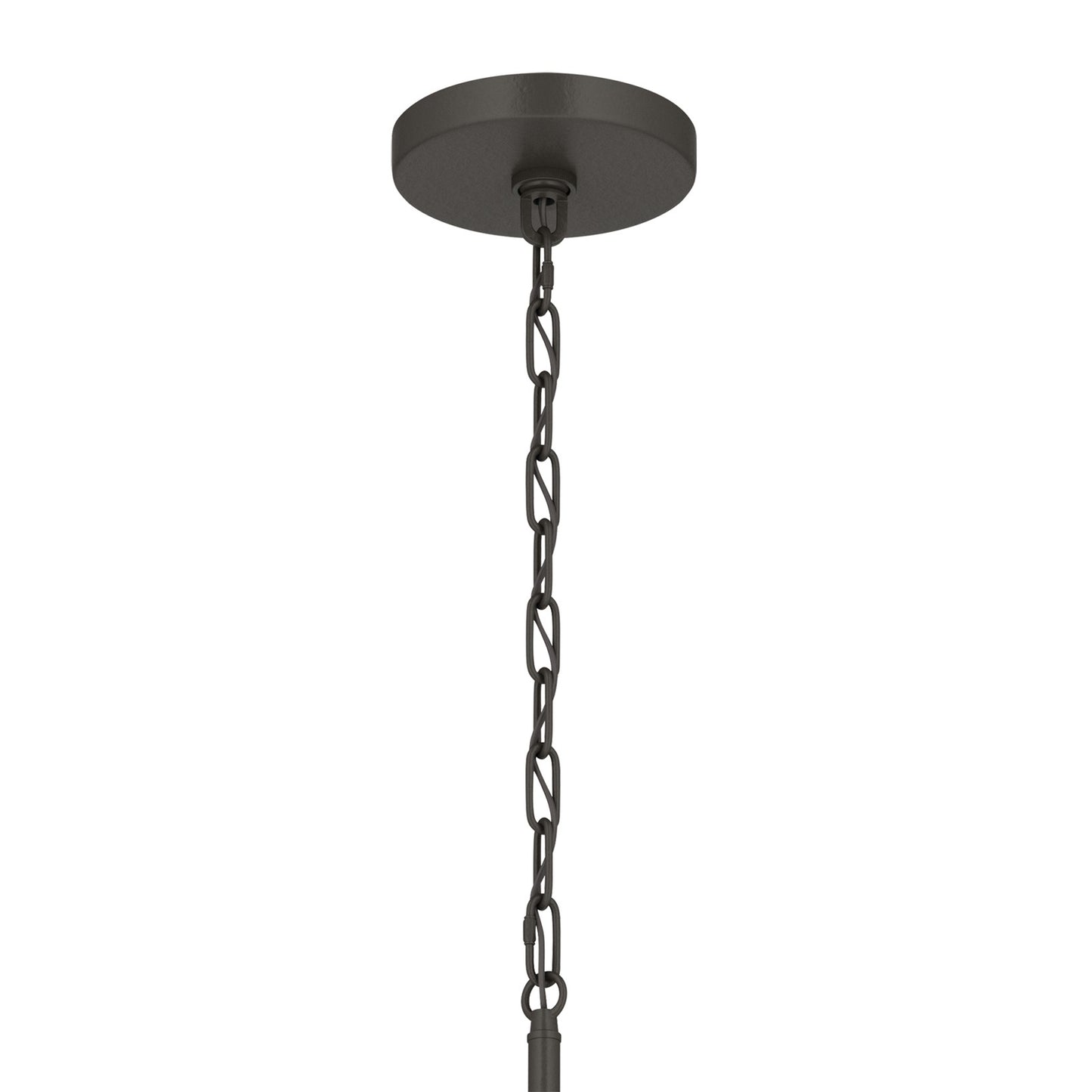 Kichler Stamos 24in 9-Light Chandelier | Modern Olde Bronze Steel and Satin Etched Glass | Dining Room & Living Room | 27 in H, 36 in Chain | Model 52438OZ