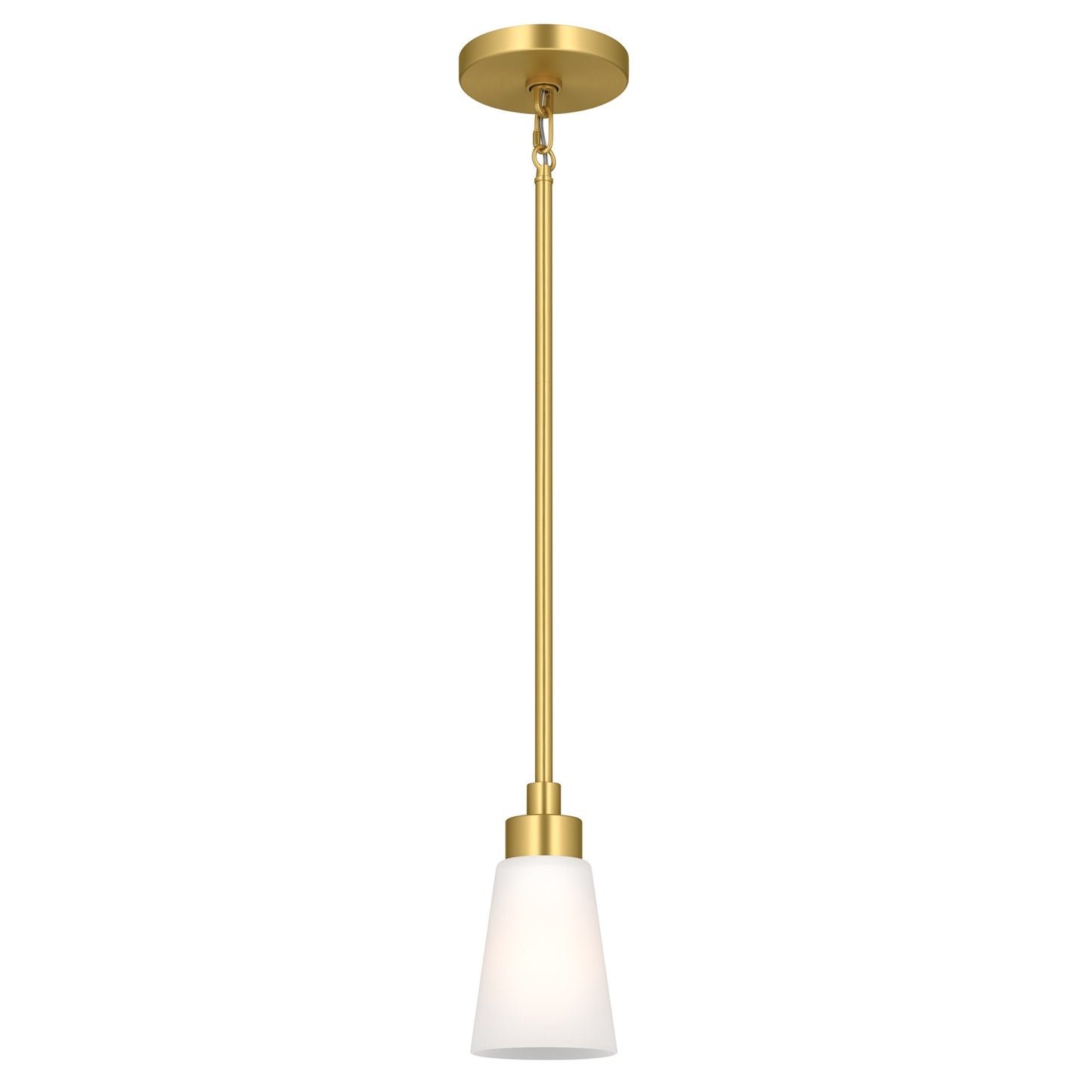 Kichler Erma 4in 1-Light Mini Pendant | Traditional Brushed Gold Steel and Clear Satin Etched Glass | Kitchen Island & Dining Room | 7.5 in H | Model 52444BG