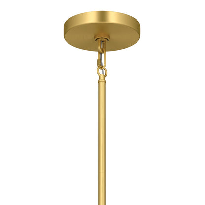 Kichler Erma 4in 1-Light Mini Pendant | Traditional Brushed Gold Steel and Clear Satin Etched Glass | Kitchen Island & Dining Room | 7.5 in H | Model 52444BG