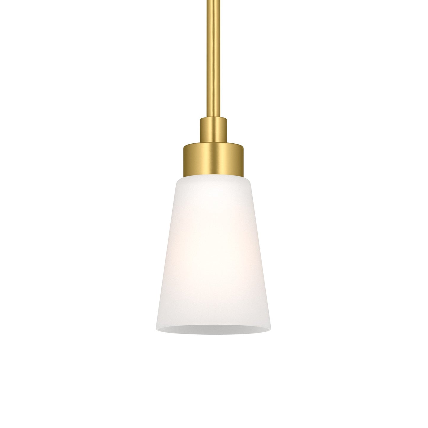 Kichler Erma 4in 1-Light Mini Pendant | Traditional Brushed Gold Steel and Clear Satin Etched Glass | Kitchen Island & Dining Room | 7.5 in H | Model 52444BG