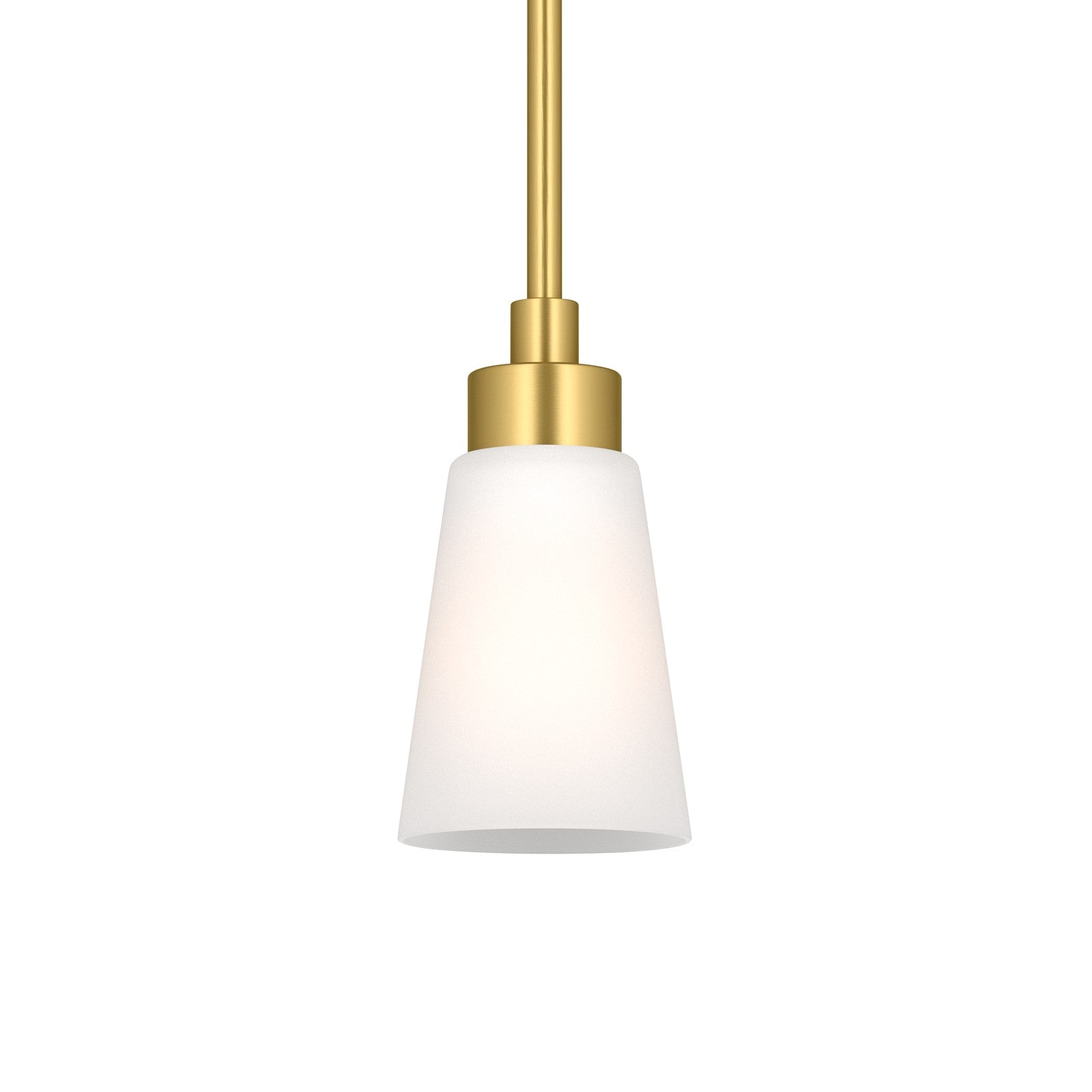 Kichler Erma 4in 1-Light Mini Pendant | Traditional Brushed Gold Steel and Clear Satin Etched Glass | Kitchen Island & Dining Room | 7.5 in H | Model 52444BG