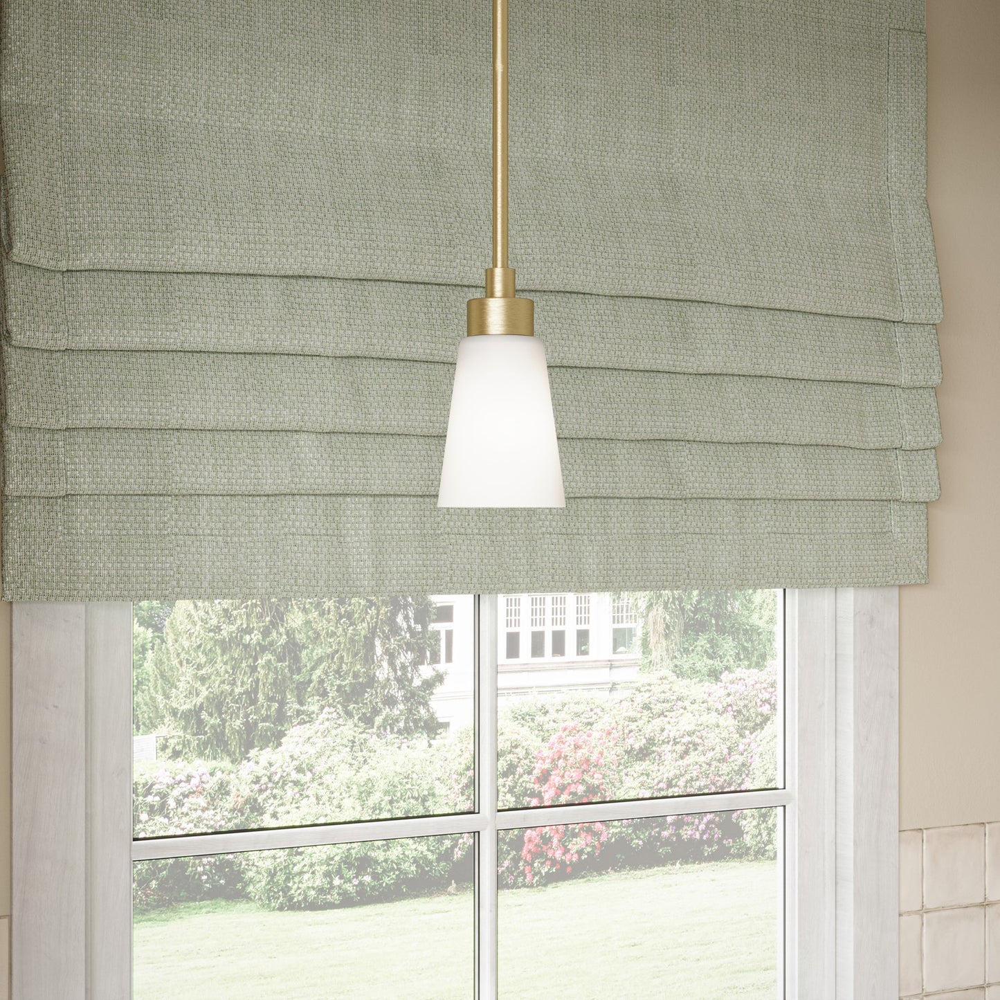 Kichler Erma 4in 1-Light Mini Pendant | Traditional Brushed Gold Steel and Clear Satin Etched Glass | Kitchen Island & Dining Room | 7.5 in H | Model 52444BG