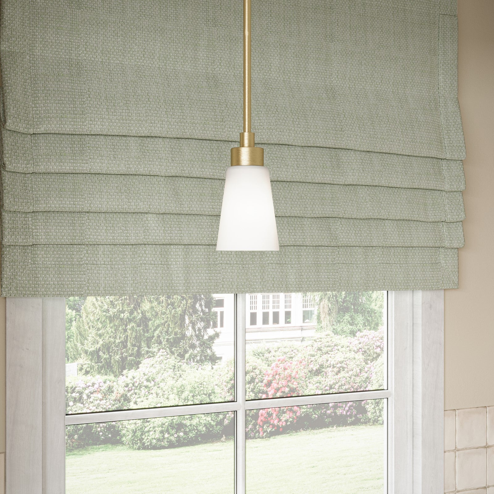 Kichler Erma 4in 1-Light Mini Pendant | Traditional Brushed Gold Steel and Clear Satin Etched Glass | Kitchen Island & Dining Room | 7.5 in H | Model 52444BG