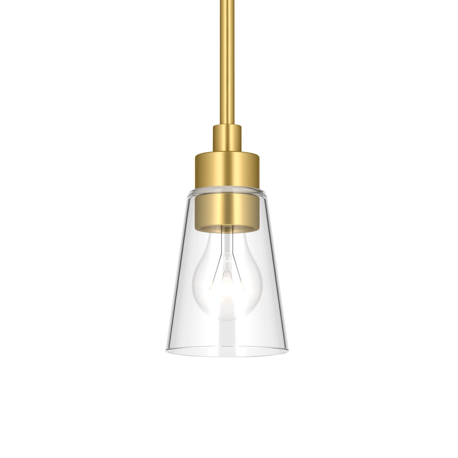 Kichler Erma 4in 1-Light Mini Pendant | Traditional Brushed Gold Steel and Clear Satin Etched Glass | Kitchen Island & Dining Room | 7.5 in H | Model 52444BGCLR