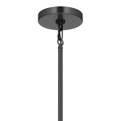 Kichler Erma 4in 1-Light Mini Pendant | Traditional Black Steel and Clear Satin Etched Glass | Kitchen Island & Dining Room | 7.5 in H | Model 52444BKCLR