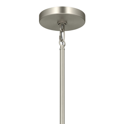 Kichler Erma 4in 1-Light Mini Pendant | Traditional Brushed Nickel Steel and Clear Satin Etched Glass | Kitchen Island & Dining Room | 7.5 in H | Model 52444NICLR