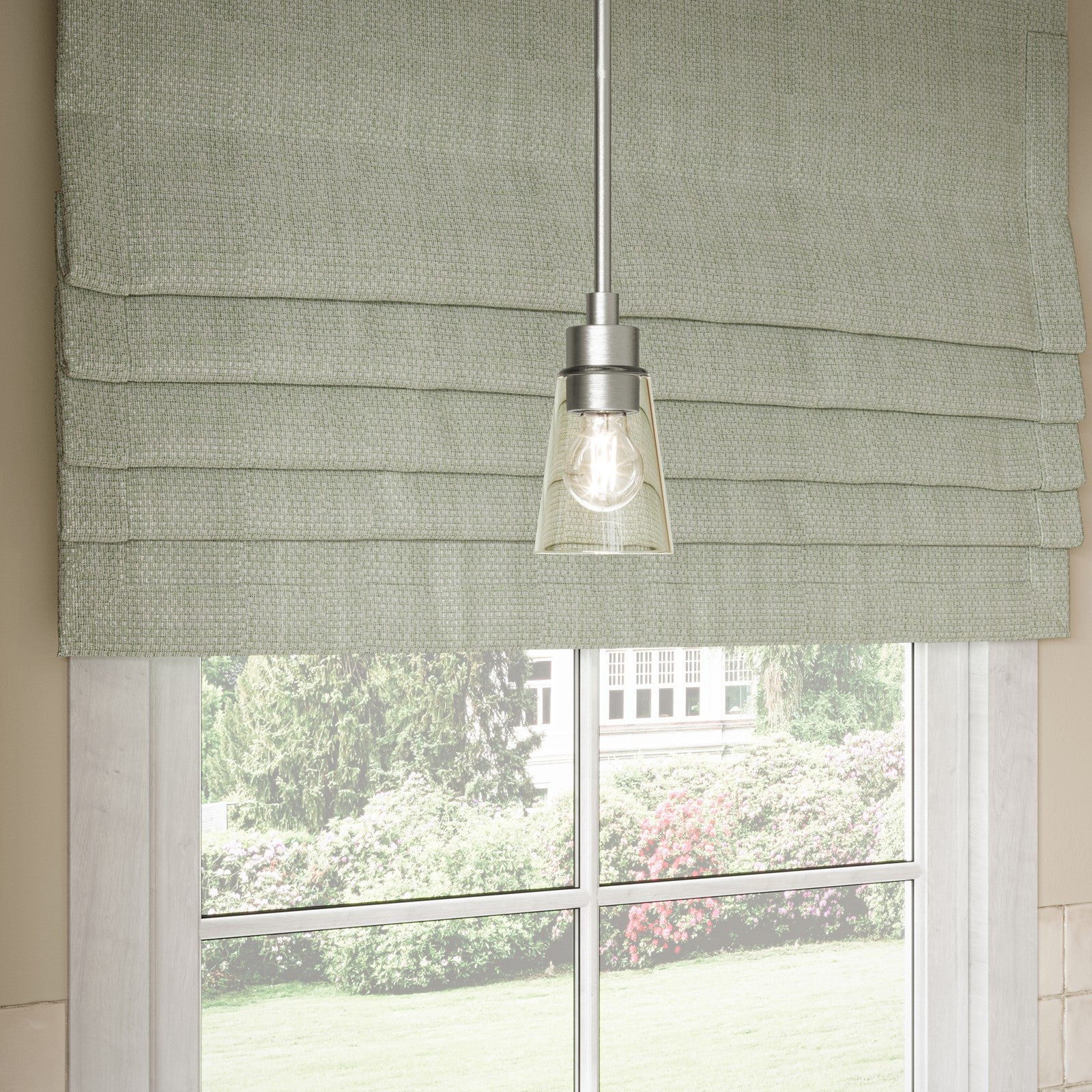 Kichler Erma 4in 1-Light Mini Pendant | Traditional Brushed Nickel Steel and Clear Satin Etched Glass | Kitchen Island & Dining Room | 7.5 in H | Model 52444NICLR