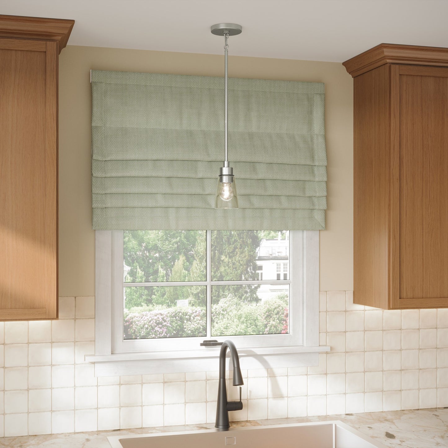 Kichler Erma 4in 1-Light Mini Pendant | Traditional Brushed Nickel Steel and Clear Satin Etched Glass | Kitchen Island & Dining Room | 7.5 in H | Model 52444NICLR