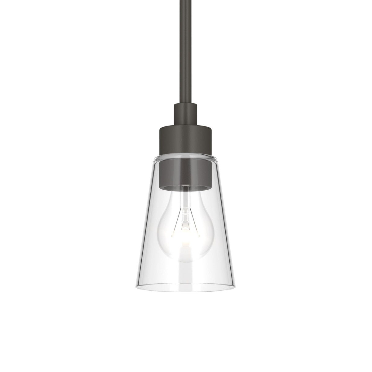 Kichler Erma 4in 1-Light Mini Pendant | Traditional Olde Bronze Steel and Clear Satin Etched Glass | Kitchen Island & Dining Room | 7.5 in H | Model 52444OZCLR