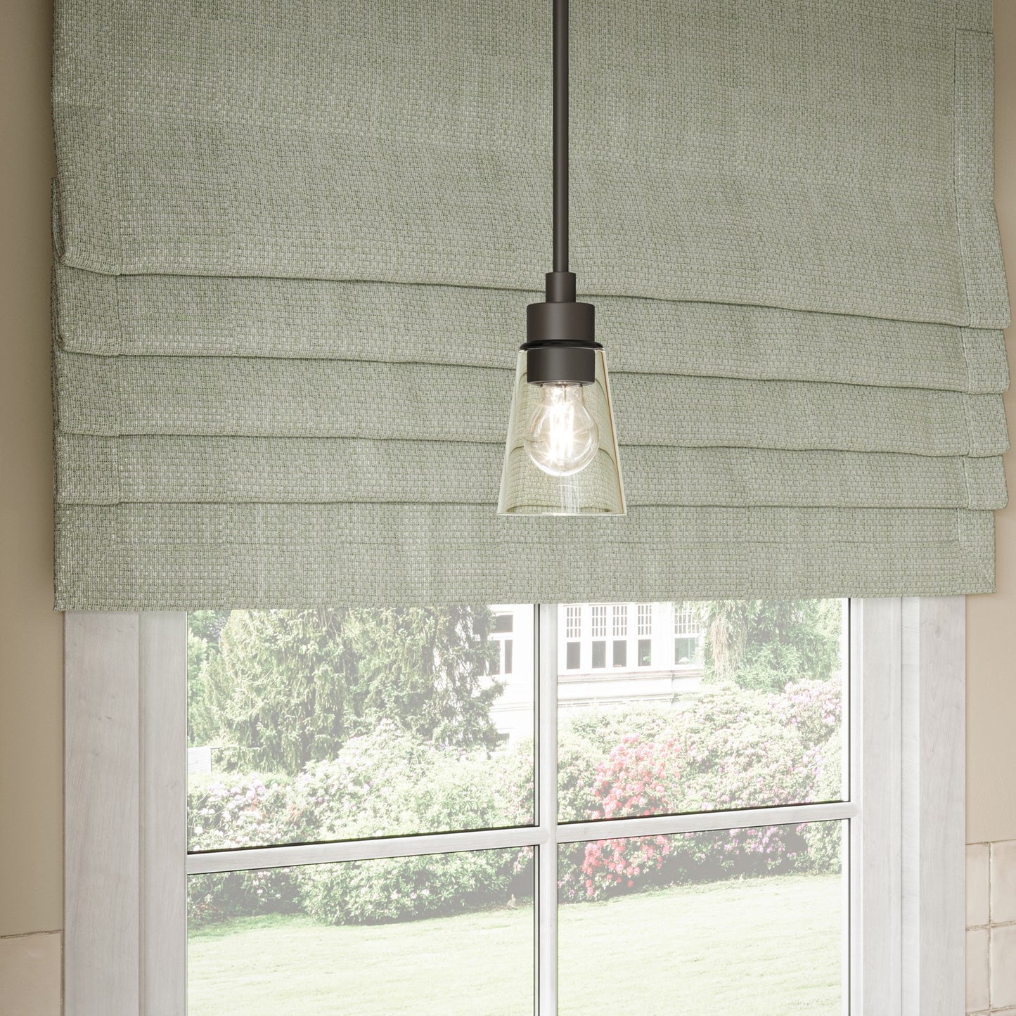 Kichler Erma 4in 1-Light Mini Pendant | Traditional Olde Bronze Steel and Clear Satin Etched Glass | Kitchen Island & Dining Room | 7.5 in H | Model 52444OZCLR