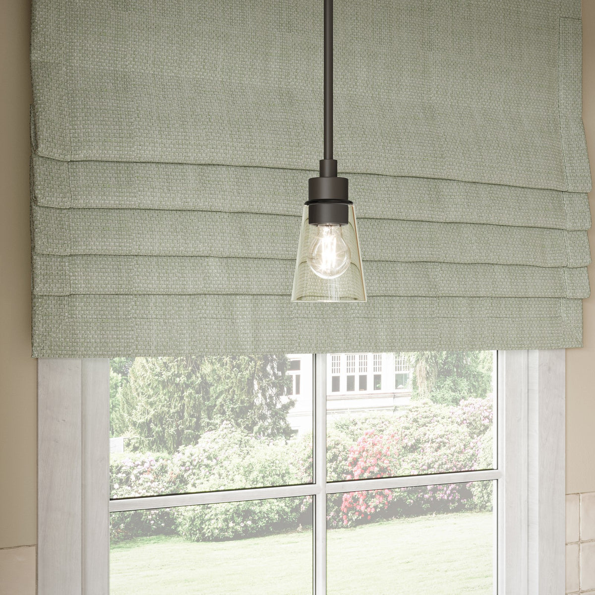 Kichler Erma 4in 1-Light Mini Pendant | Traditional Olde Bronze Steel and Clear Satin Etched Glass | Kitchen Island & Dining Room | 7.5 in H | Model 52444OZCLR