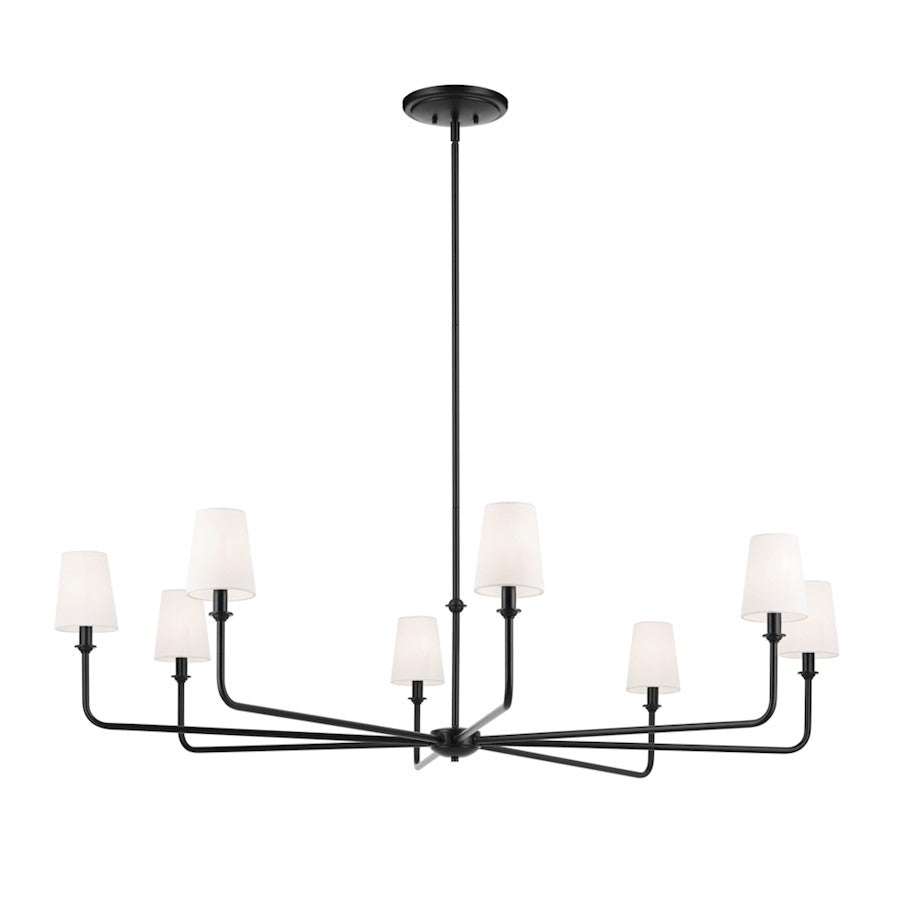 Kichler Pallas 8 Light Round 16.75" Chandelier 1 Tier Large, Black - 52521BK