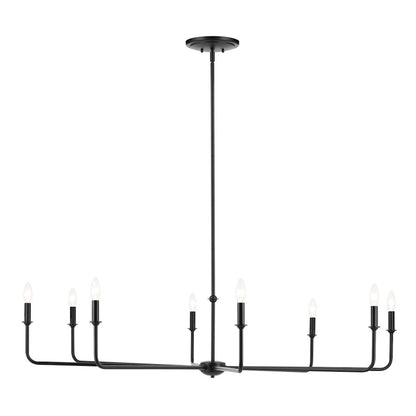 8 Light 16.75" Chandelier, Large, Black