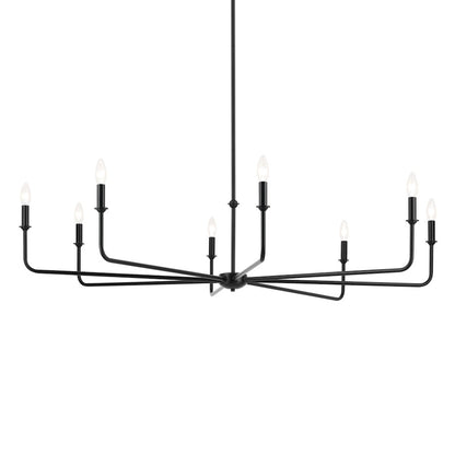 8 Light 16.75" Chandelier, Large, Black