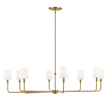 8 Light 16.75" Chandelier, Large, Brass