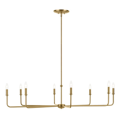 8 Light 16.75" Chandelier, Large, Brass