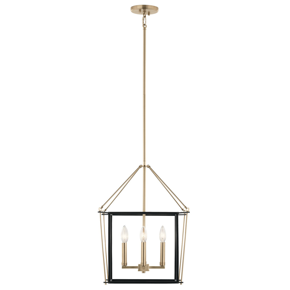 Kichler Eisley 16in 4-Light Foyer Pendant | Champagne Bronze Steel | Entryway & Living Room | 16 x 16 x 21.25 in | Model 52626CPZ