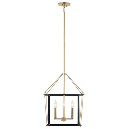 Kichler Eisley 16in 4-Light Foyer Pendant | Champagne Bronze Steel | Entryway & Living Room | 16 x 16 x 21.25 in | Model 52626CPZ