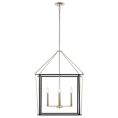 Kichler Eisley 22in 4-Light Foyer Pendant | Modern Polished Nickel Steel | Kitchen Island & Entryway | 22 x 22 x 30 in | Model 52627PN