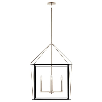 Kichler Eisley 22in 4-Light Foyer Pendant | Modern Polished Nickel Steel | Kitchen Island & Entryway | 22 x 22 x 30 in | Model 52627PN