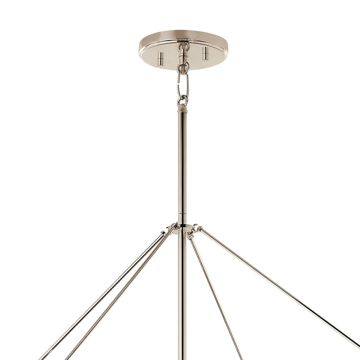 Kichler Eisley 34in 8-Light Foyer Pendant | Modern Polished Nickel Open Frame | Entryway & Stairwell | 34.75 x 34.75 x 50 in | Model 52629PN