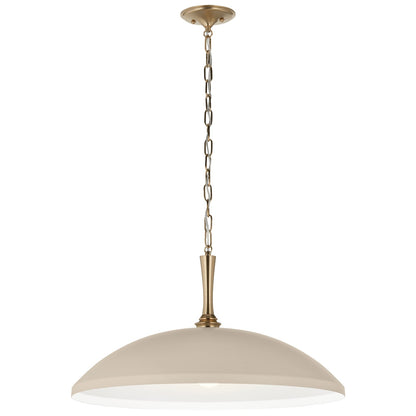 Kichler Delarosa 24in 1-Light Pendant | Traditional Greige Steel Dome Shade | Kitchen Island & Dining Room | 24 x 24 x 12.75 in | Model 52637GRG