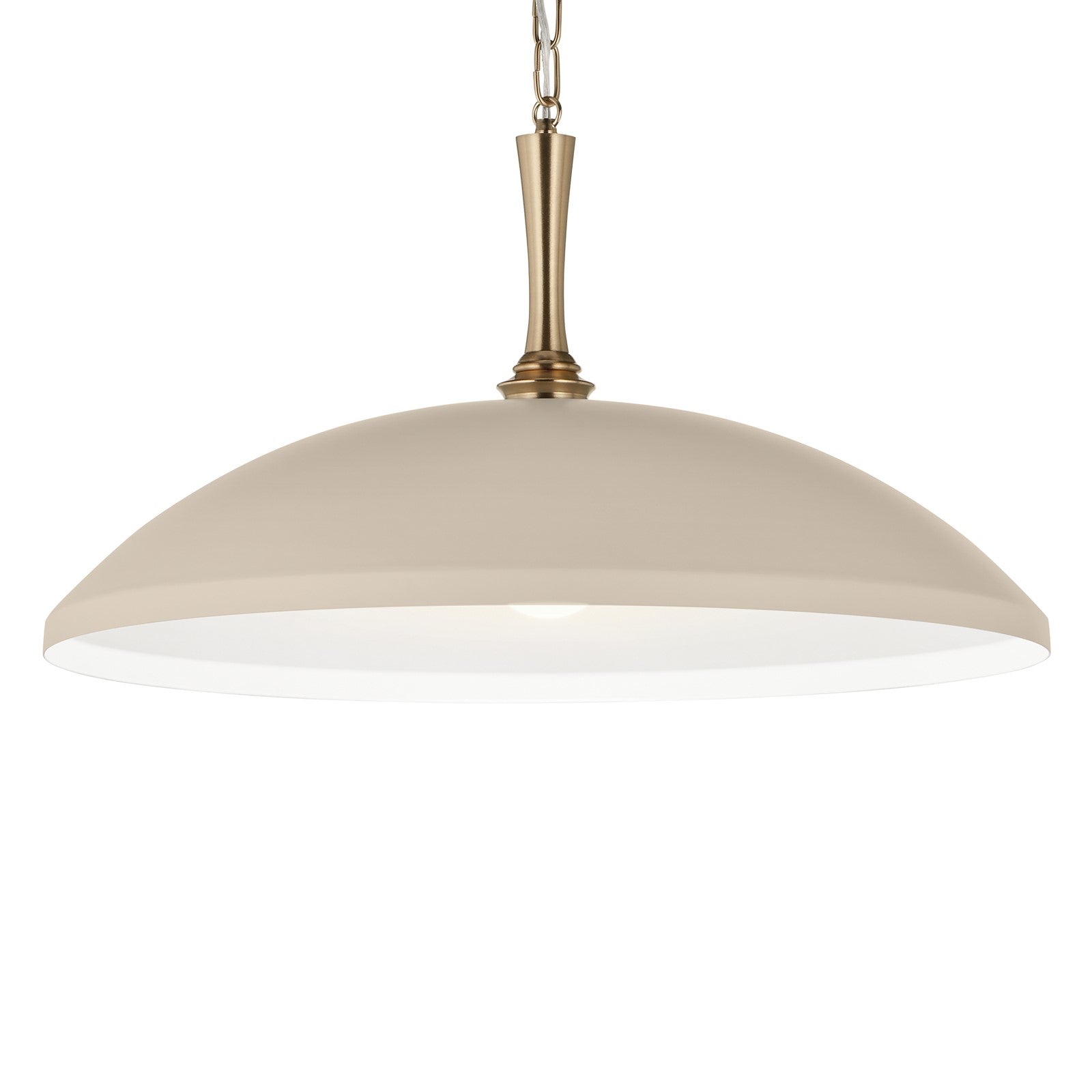Kichler Delarosa 24in 1-Light Pendant | Traditional Greige Steel Dome Shade | Kitchen Island & Dining Room | 24 x 24 x 12.75 in | Model 52637GRG