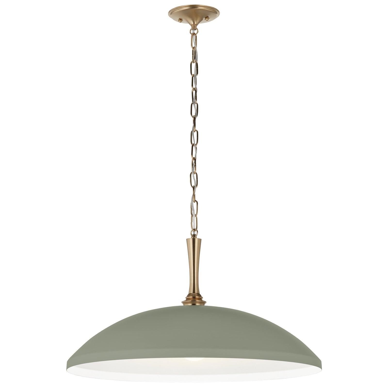 Kichler Delarosa 24in 1-Light Pendant | Traditional Heritage Green Steel Dome Shade | Kitchen Island & Dining Room | 24 x 24 x 12.75 in | Model 52637HGN