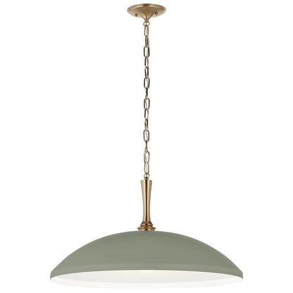 Kichler Delarosa 24in 1-Light Pendant | Traditional Heritage Green Steel Dome Shade | Kitchen Island & Dining Room | 24 x 24 x 12.75 in | Model 52637HGN