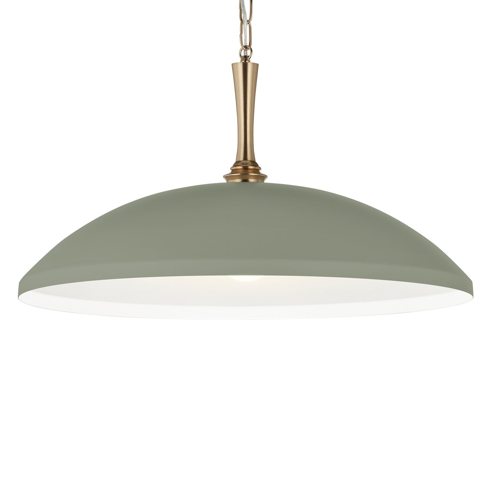 Kichler Delarosa 24in 1-Light Pendant | Traditional Heritage Green Steel Dome Shade | Kitchen Island & Dining Room | 24 x 24 x 12.75 in | Model 52637HGN