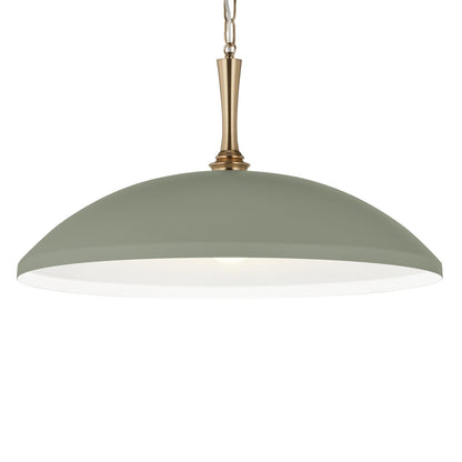 Kichler Delarosa 24in 1-Light Pendant | Traditional Heritage Green Steel Dome Shade | Kitchen Island & Dining Room | 24 x 24 x 12.75 in | Model 52637HGN