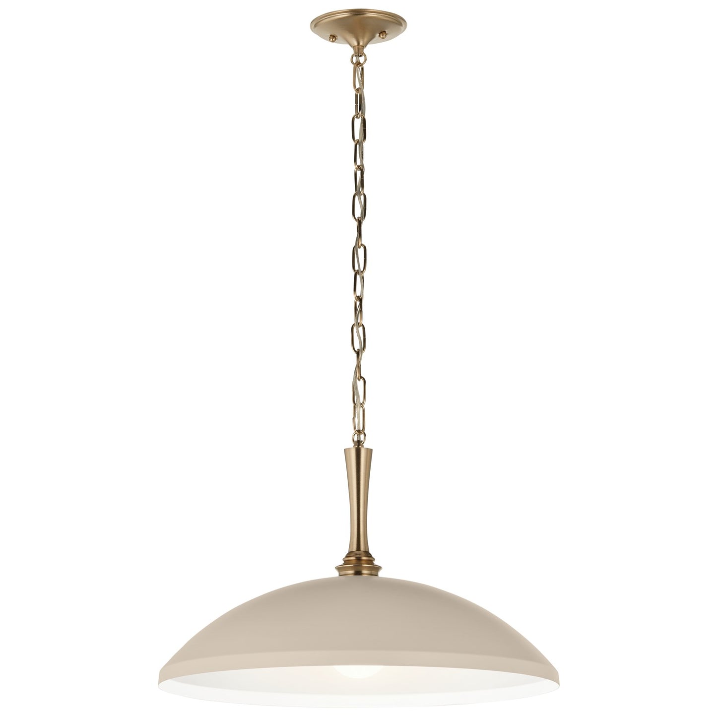 Kichler Delarosa 24in 1-Light Pendant | Traditional Greige Steel Dome Shade | Kitchen Island & Dining Room | 24 x 24 x 12.25 in | Model 52638GRG