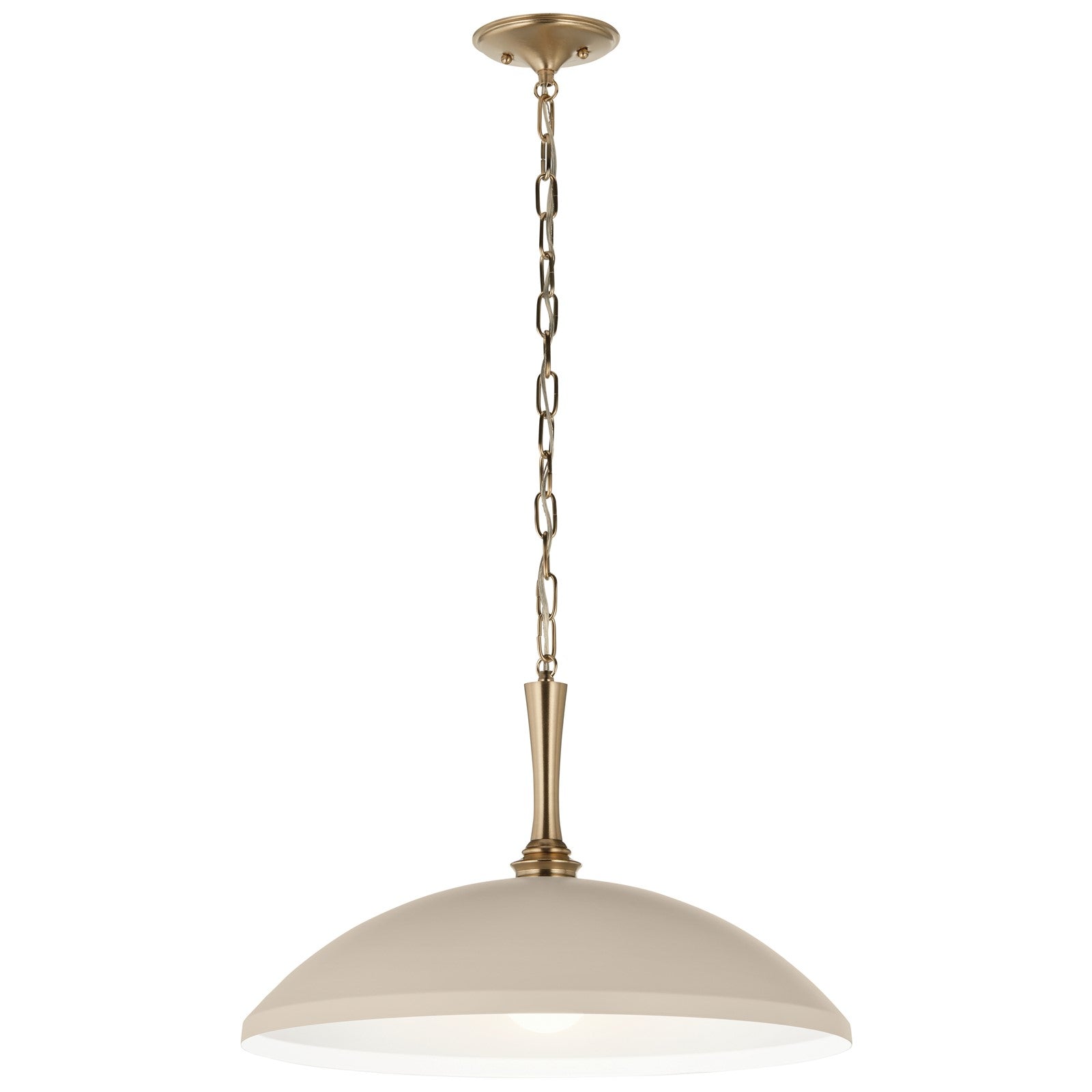 Kichler Delarosa 24in 1-Light Pendant | Traditional Greige Steel Dome Shade | Kitchen Island & Dining Room | 24 x 24 x 12.25 in | Model 52638GRG