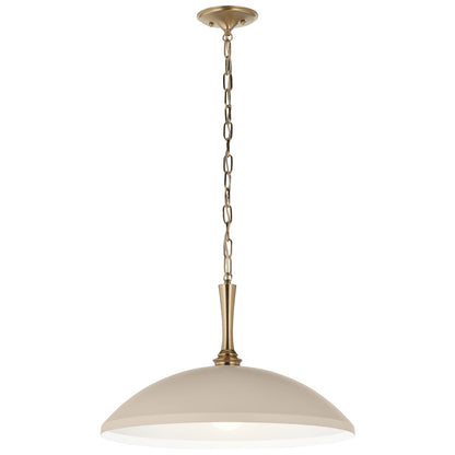 Kichler Delarosa 24in 1-Light Pendant | Traditional Greige Steel Dome Shade | Kitchen Island & Dining Room | 24 x 24 x 12.25 in | Model 52638GRG