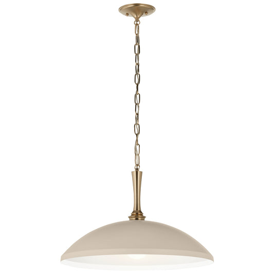 Kichler Delarosa 24in 1-Light Pendant | Traditional Greige Steel Dome Shade | Kitchen Island & Dining Room | 24 x 24 x 12.25 in | Model 52638GRG